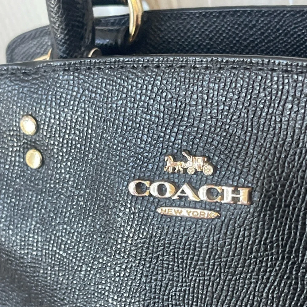 Coach Mini Lillie Carryall Black Satchel Bag EUC - Picture 2 of 13